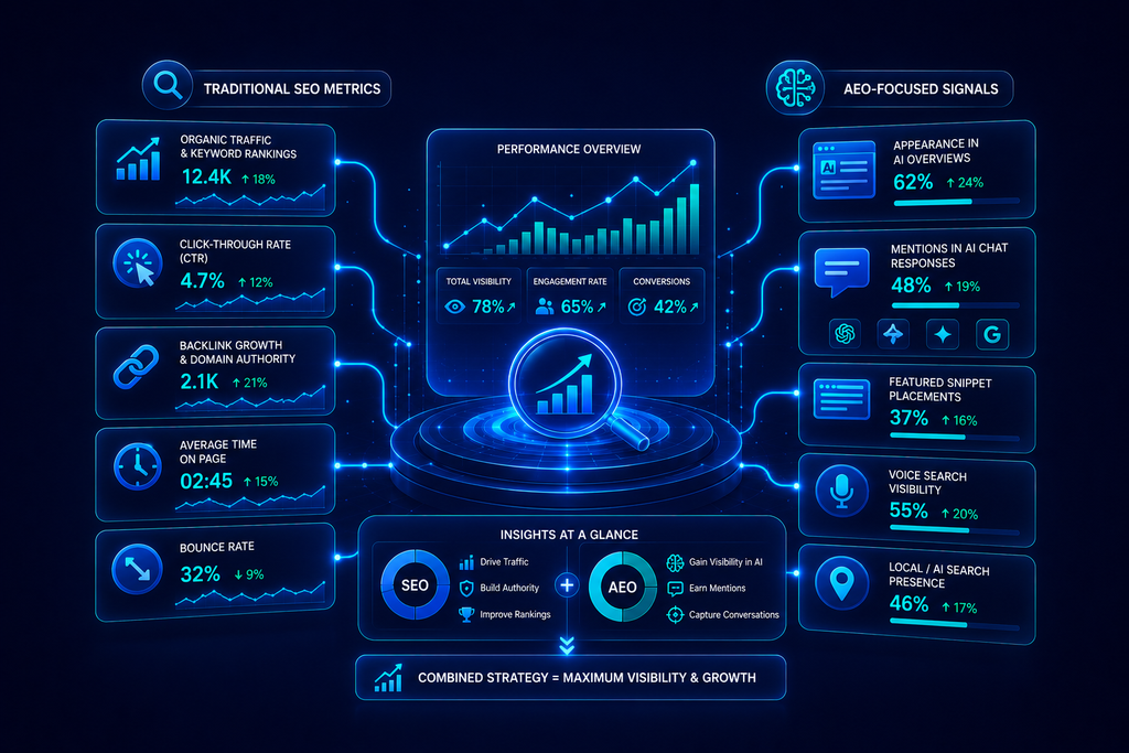 SEO vs AEO Performance Dashboard