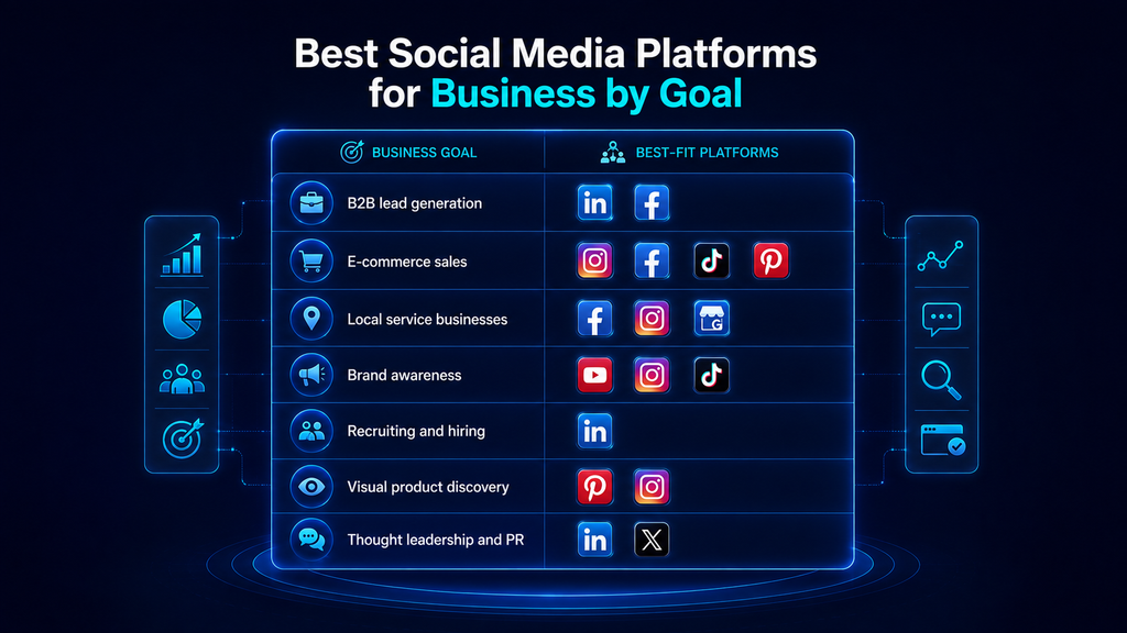 Social Media Platforms for Business by Goal