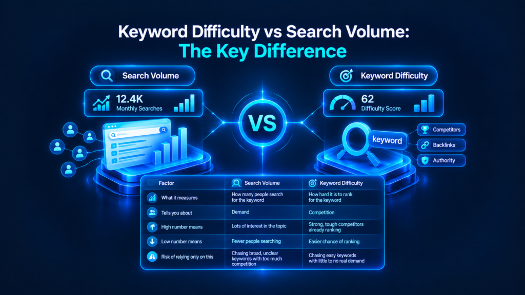 Keyword Difficulty vs Search Volume: The Key Difference

